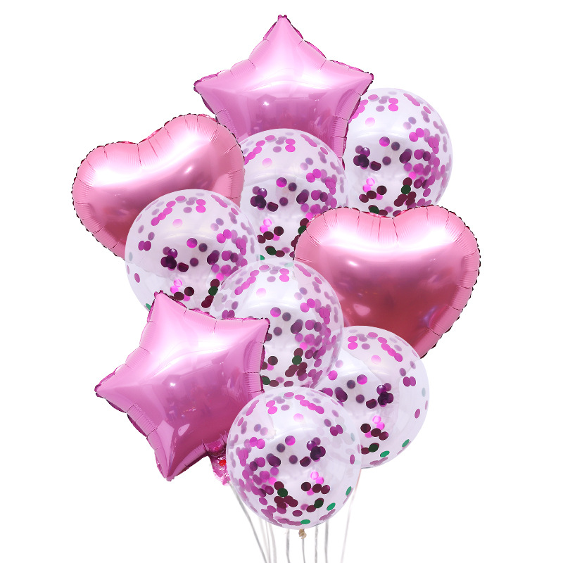 Amazon Hot 12-inch sequined balls, 18-inch five-pointed star heart-shaped aluminum film party birthday decoration balloons wholesale Specification image