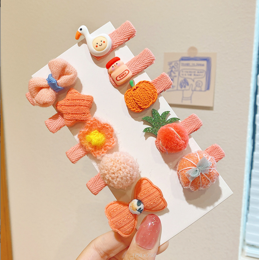 新强 XX品牌超萌不伤发滴油儿童发卡婴幼儿碎发夹小夹子女童公主发饰发夹套装 X202 3123