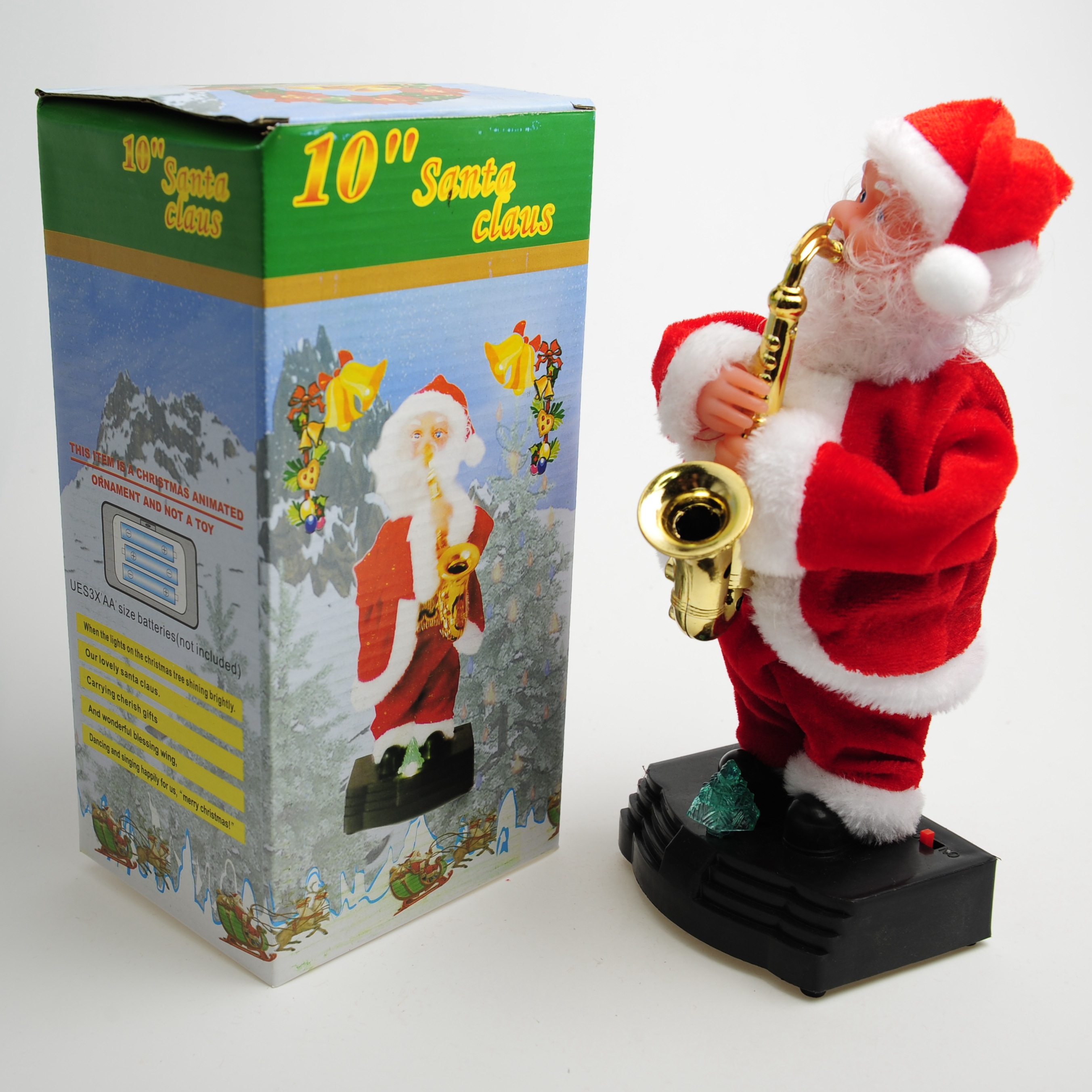 Santa Claus electric wind instrument saxophone singing Santa Claus toys Christmas decorative ornaments Item Picture
