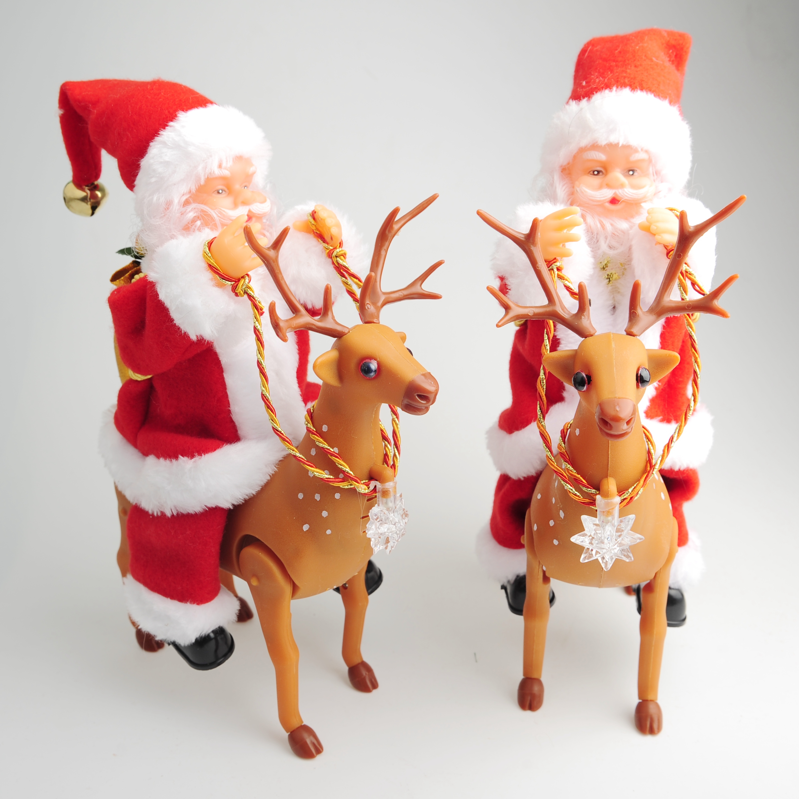 Christmas decorations, electric toys, reindeer sleigh, Santa Claus