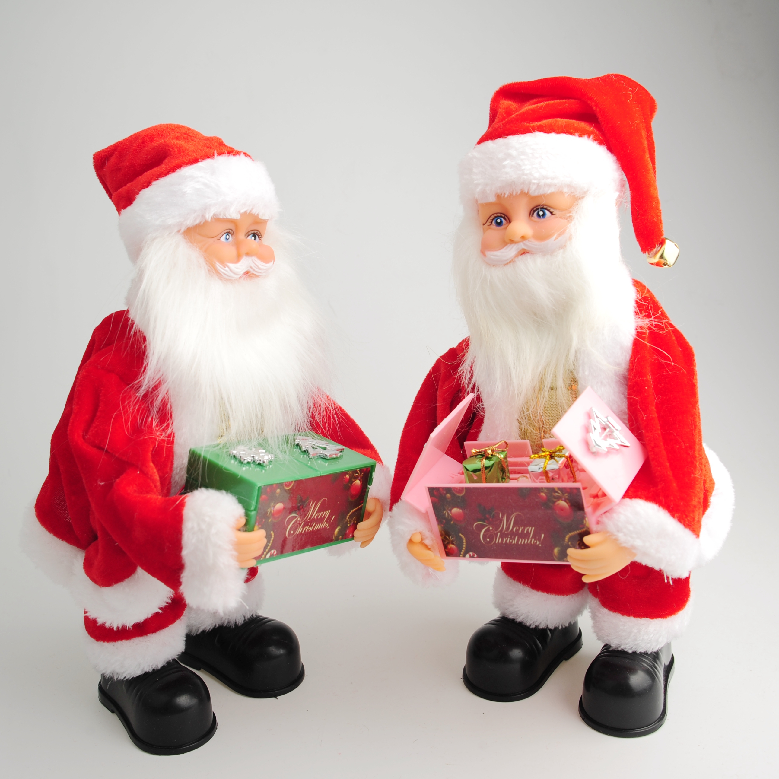 Santa Claus electric hand holding gift box singing Santa Claus toys Christmas decorative ornaments Application Scenario