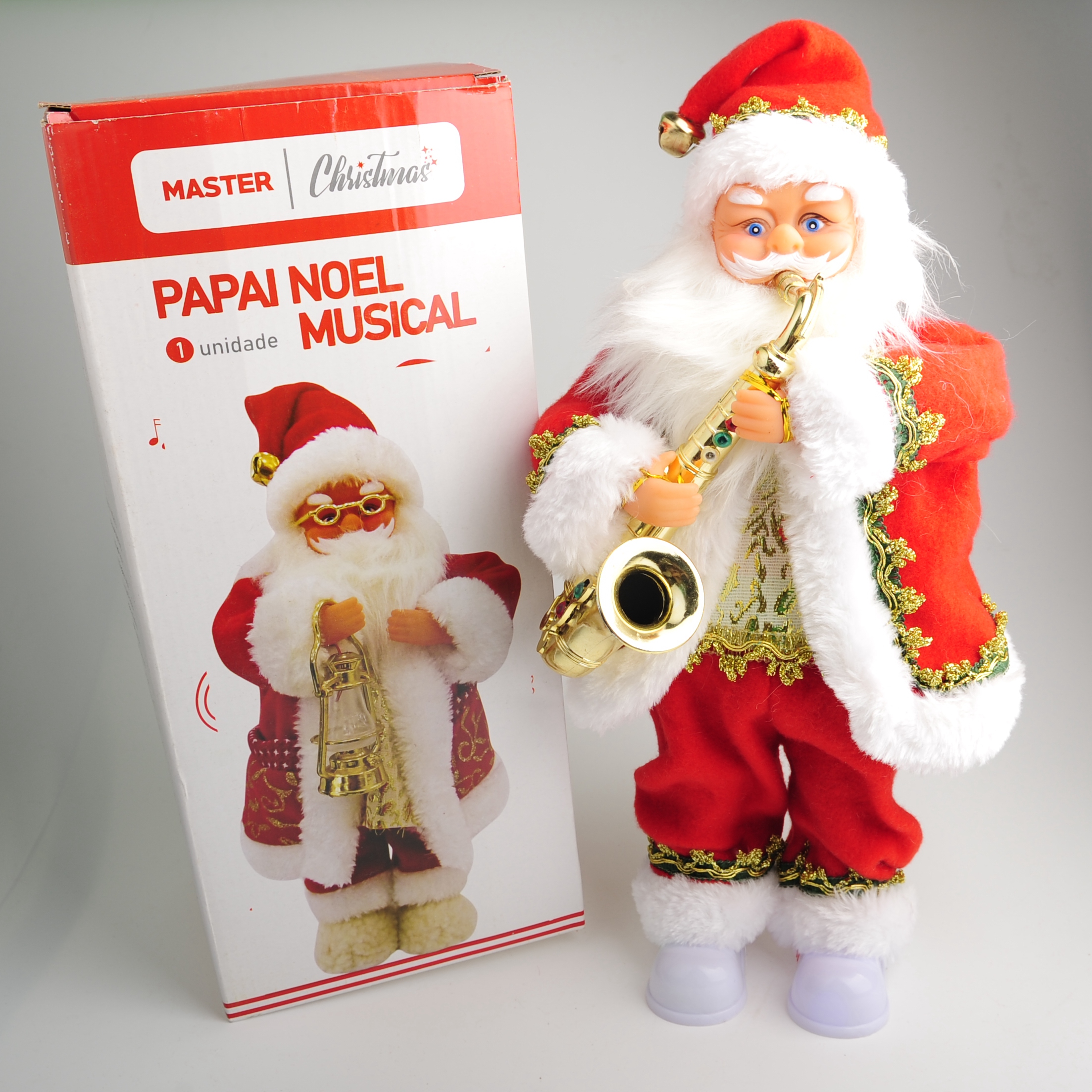 Christmas decorations, electric toys, saxophone, wind instruments, music, Santa Claus Item Picture