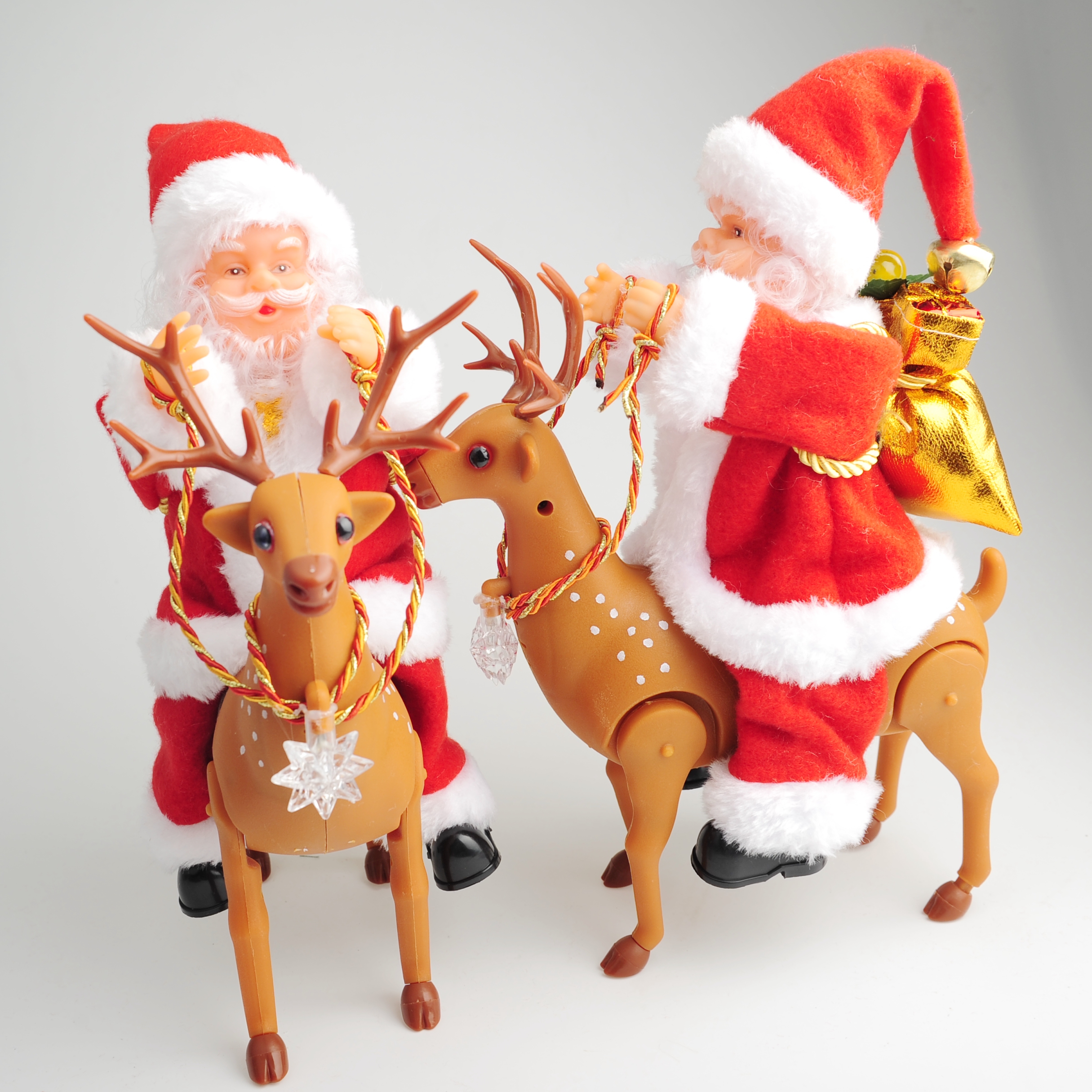 Christmas decorations, electric toys, reindeer sleigh, Santa Claus details Picture