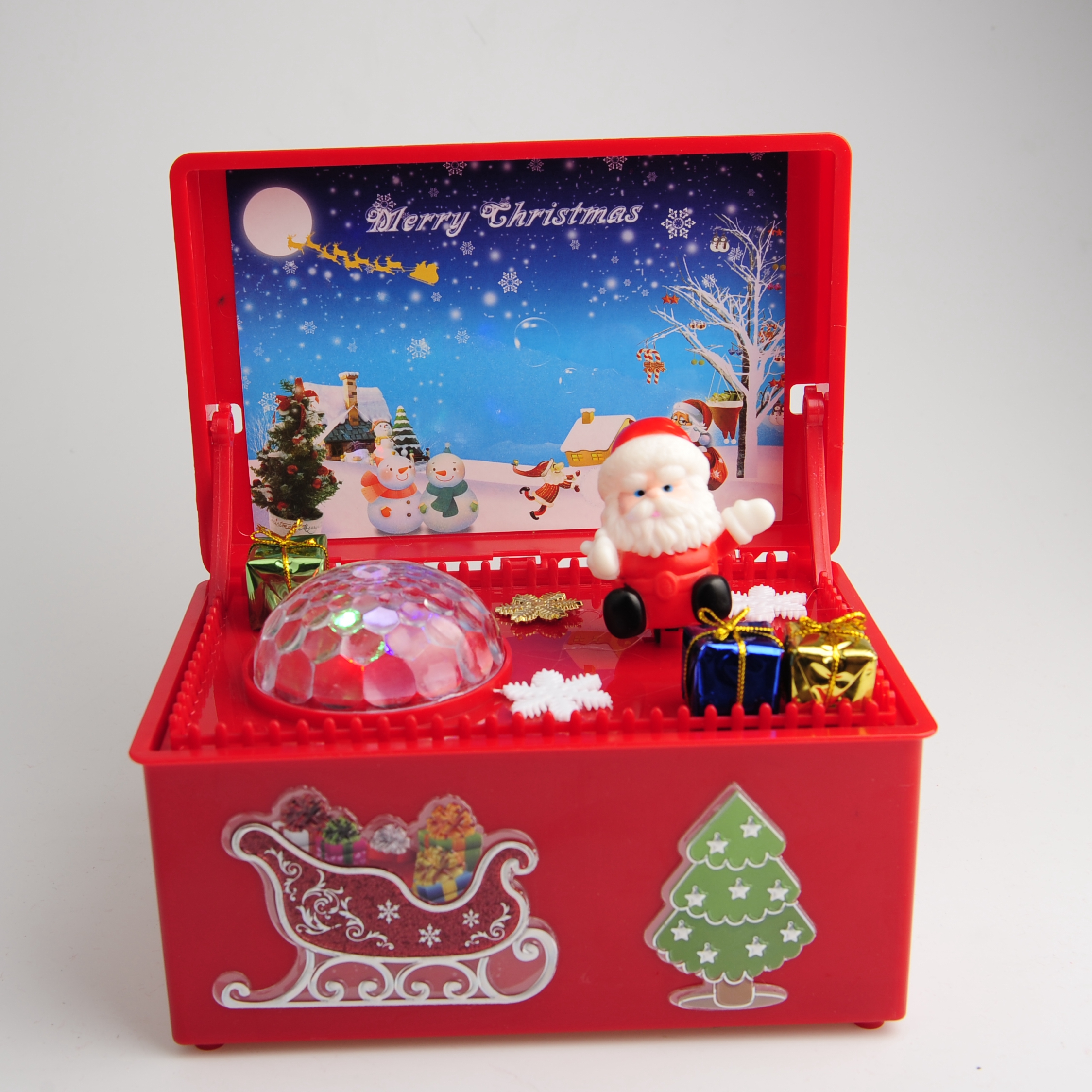 音乐盒复古彩绘圣诞节音乐盒圣诞老人礼物音乐盒详情图1