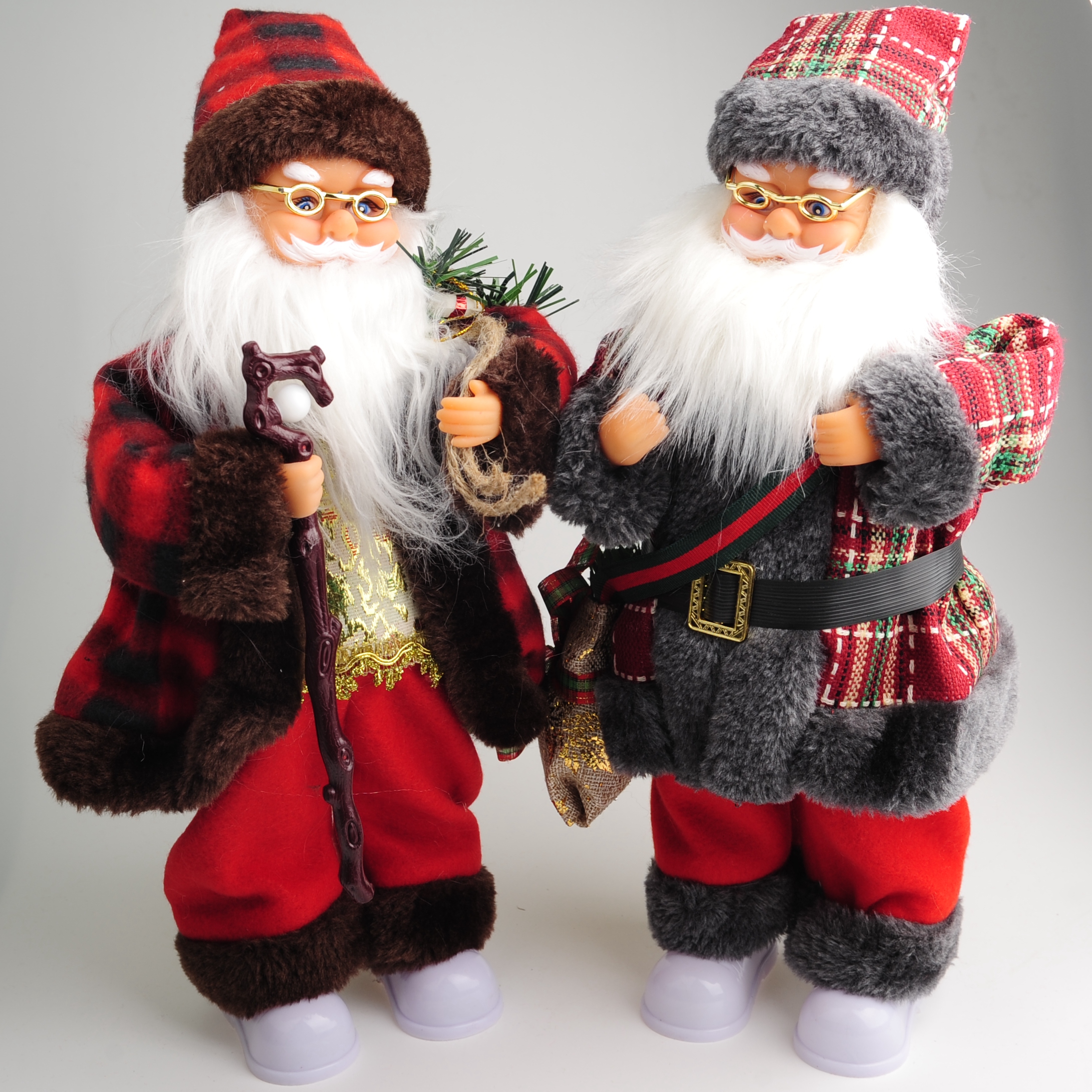 Christmas decorations, electric toys, checkered backpack, Santa Claus Item Picture