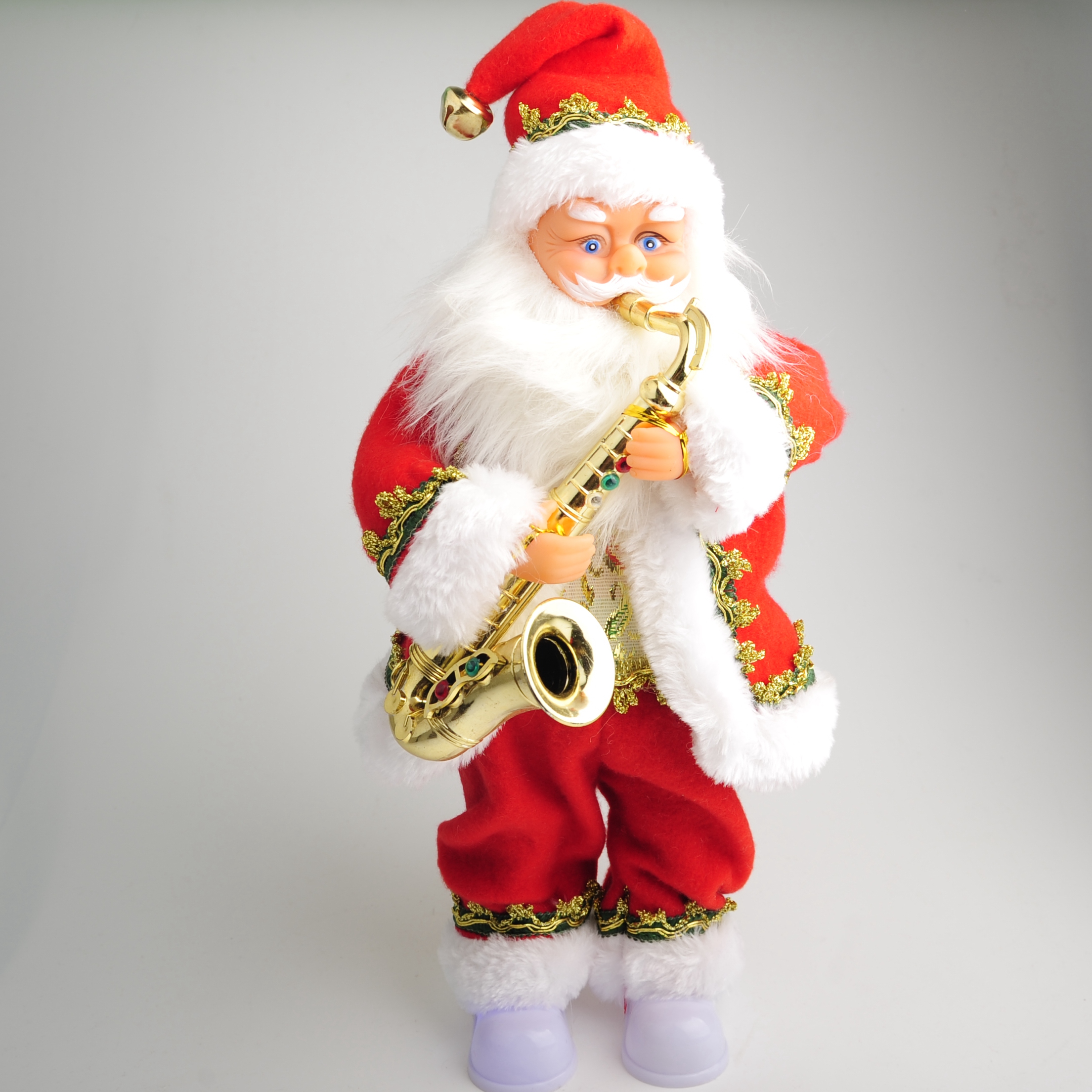 Christmas decorations, electric toys, saxophone, wind instruments, music, Santa Claus Application Scenario