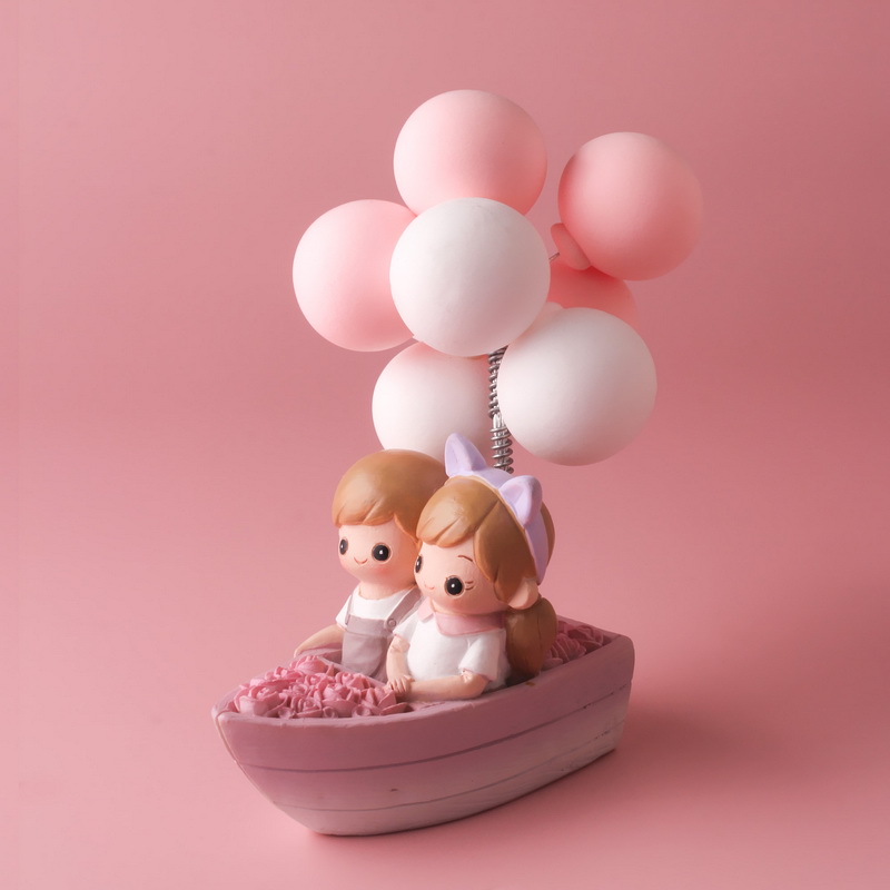 厂家现货 创意ins风告白气球情侣小船汽车摆件饰品车载树脂摆件批发