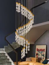 楼梯长吊灯2022年新款现代简约别墅轻奢客厅网红旋转复式楼灯