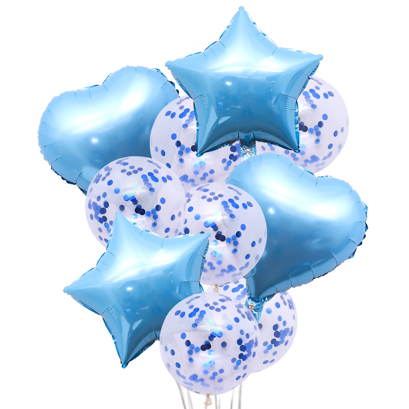 Amazon Hot 12-inch sequined balls, 18-inch five-pointed star heart-shaped aluminum film party birthday decoration balloons wholesale details Picture