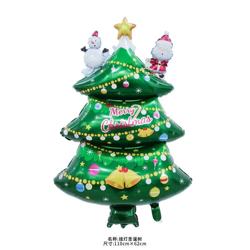 Christmas aluminum film balloons, Christmas party decoration, Santa Claus cartoon gifts, elderly Christmas tree balloons Specification image