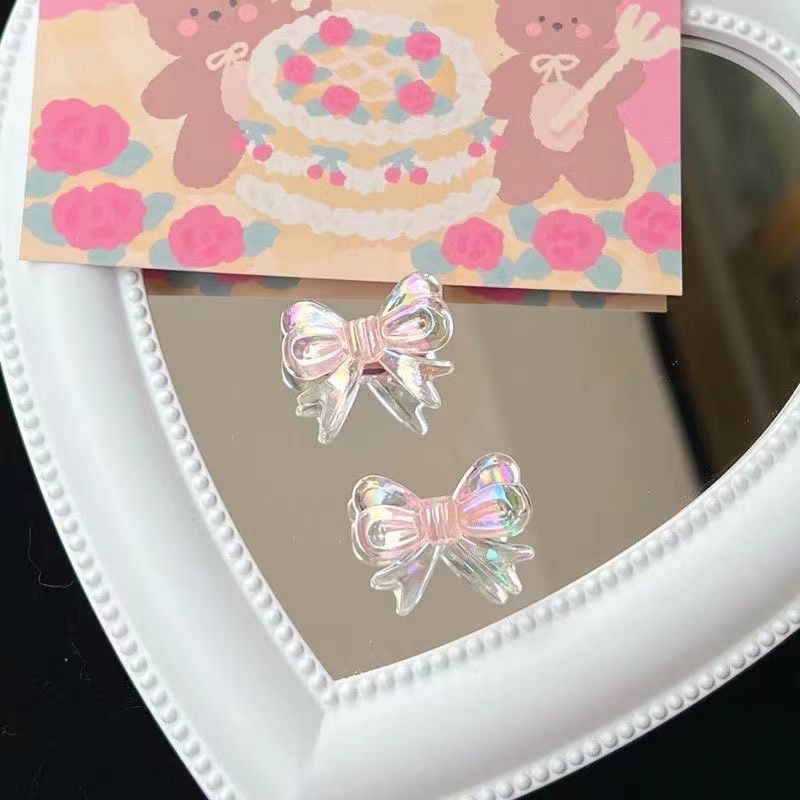 New Strong Sweet and girlish brand Korean version transparent oil-dripping bow hair clip, children's bangs broken hair clip, cute cartoon small size X101 4746 Specification image