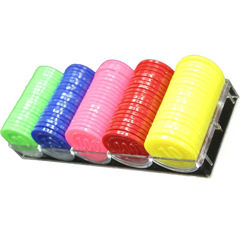 筹码 新款凹凸新料塑料100片筹码亚克力盒装麻将扑克代币筹码详情7