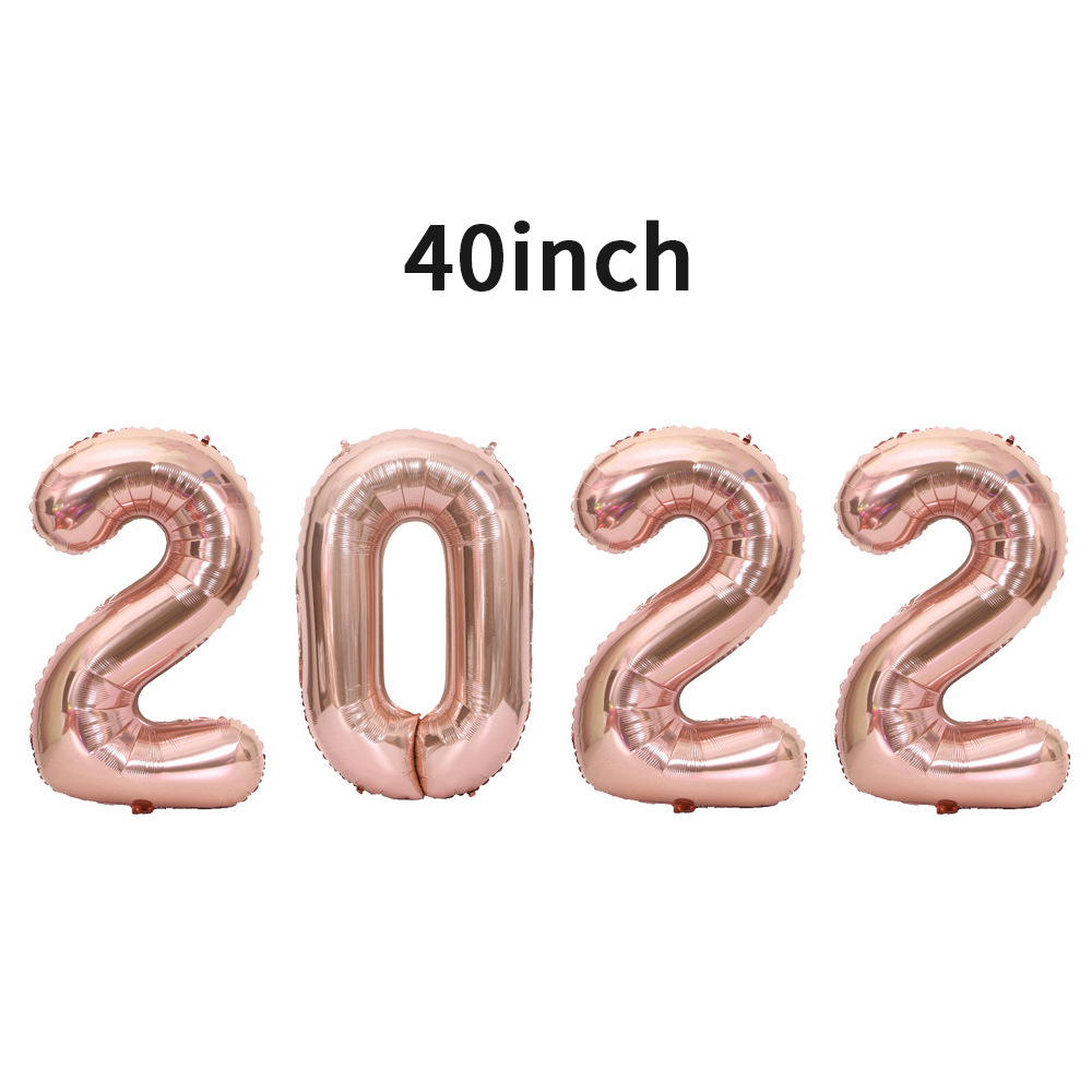 40-inch and 32-inch large digital aluminum foil balloon set 2022 digital balloon New Year, New Year's Day, New Year's Eve and Spring Festival decoration Specification image