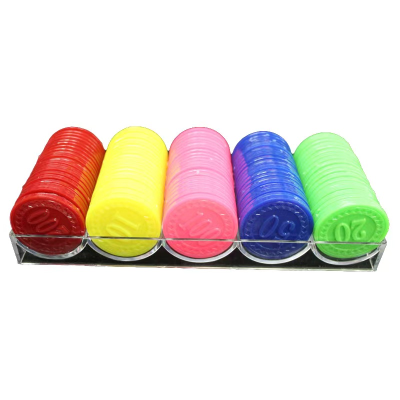 筹码 新款凹凸新料塑料100片筹码亚克力盒装麻将扑克代币筹码详情3