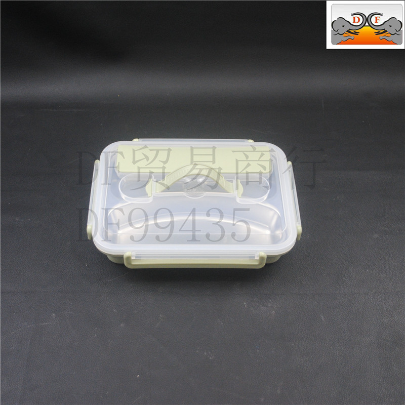 DF99435 Large compartment stainless steel lunch box, School cafeteria with lid, adult square five-compartment fast food plate, DF TRADING HOUSE Application Scenario
