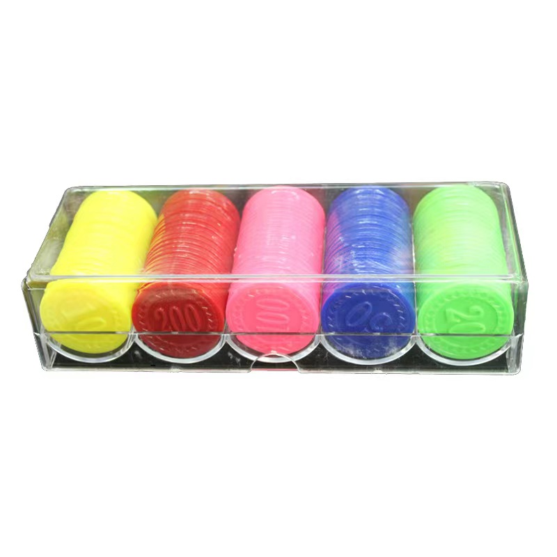 筹码 新款凹凸新料塑料100片筹码亚克力盒装麻将扑克代币筹码详情5