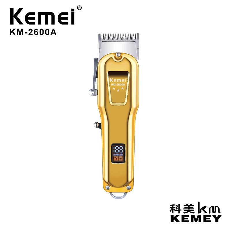 Kemei 科美 电推剪 KM-2600A 金属机身可调节刀头液晶数显理发器跨境