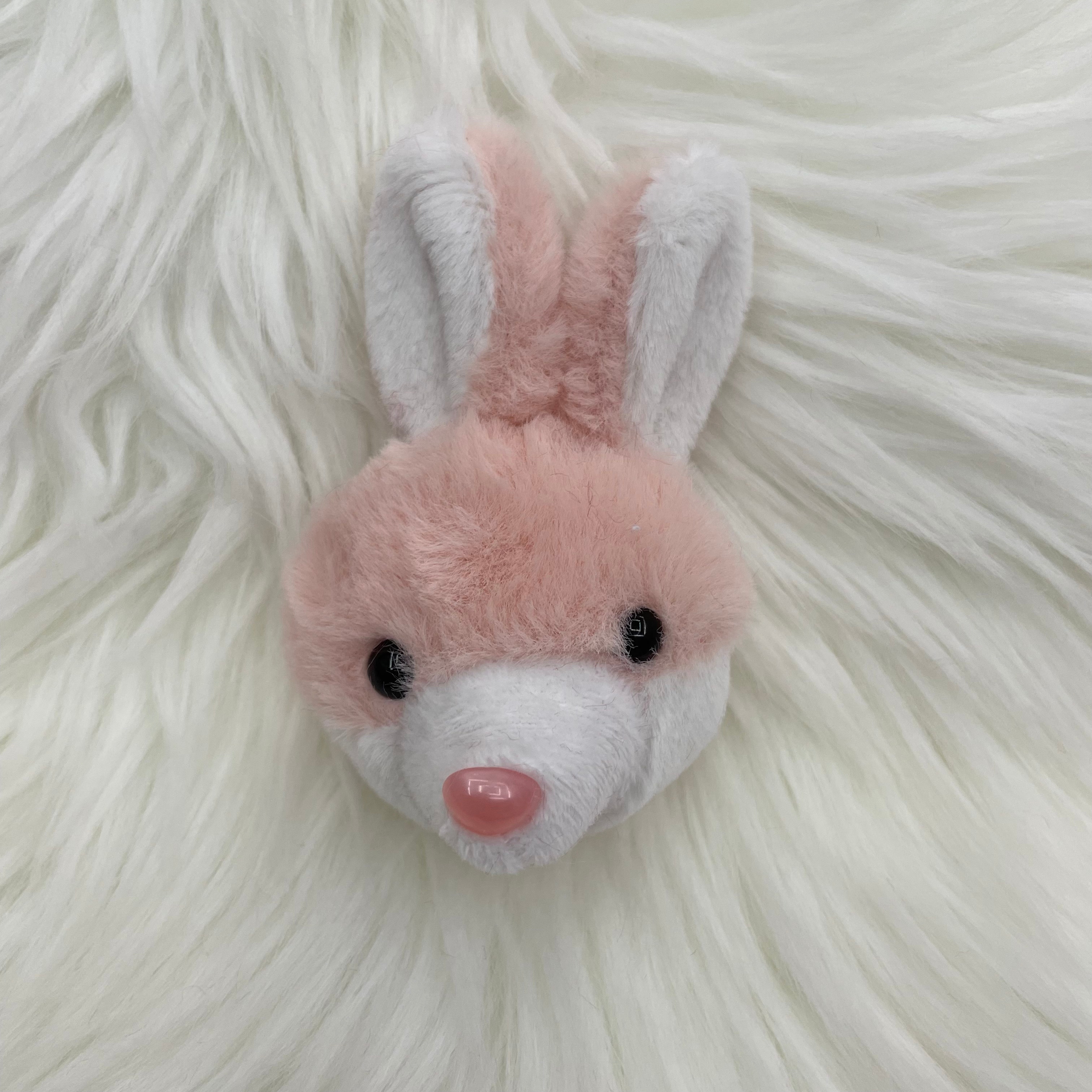 Cute little rabbit pendant, plush toy, rabbit head doll, bag, hanging decoration, keychain, rabbit, 6-color headband accessories Item Picture