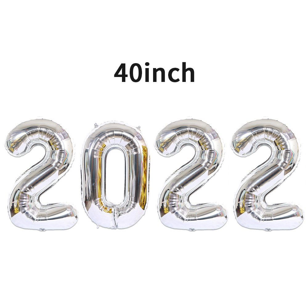 40-inch and 32-inch large digital aluminum foil balloon set 2022 digital balloon New Year, New Year's Day, New Year's Eve and Spring Festival decoration details Picture