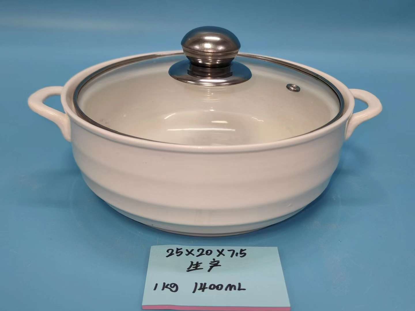 方圆陶瓷带盖陶瓷大碗浮雕陶瓷汤锅FY685788详情图5
