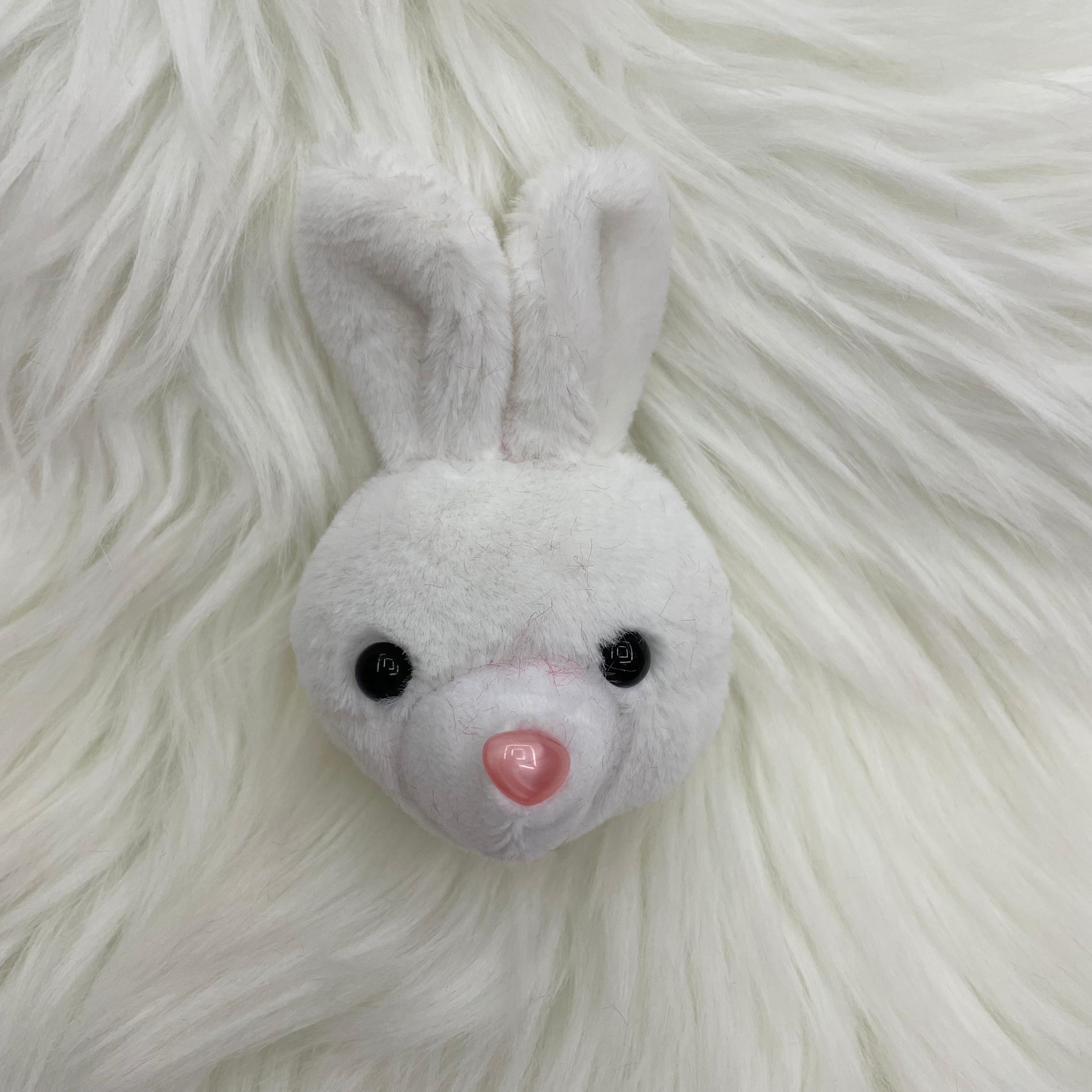 Cute little rabbit pendant, plush toy, rabbit head doll, bag, hanging decoration, keychain, rabbit, 6-color headband accessories Specification image