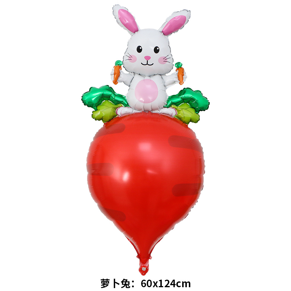 Cross-border new Easter party decoration Easter egg rabbit-shaped aluminum film balloons Application Scenario