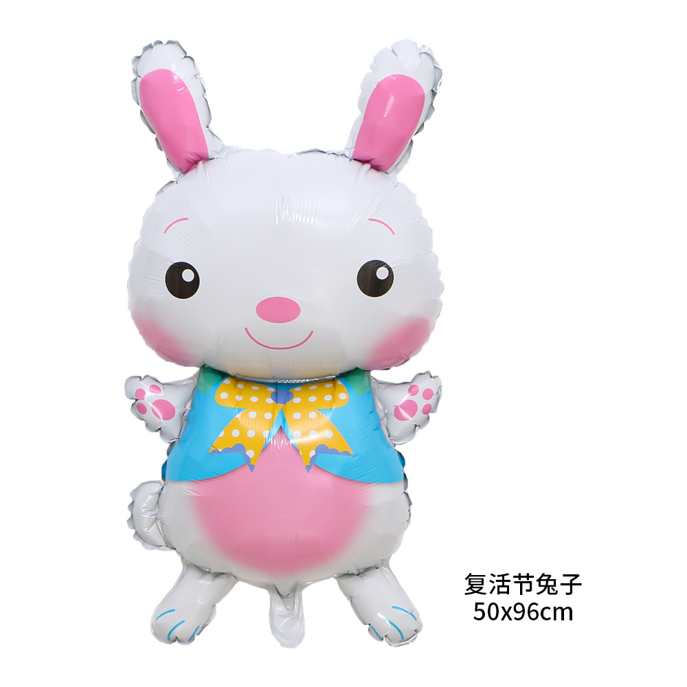Cross-border new Easter party decoration Easter egg rabbit-shaped aluminum film balloons Item Picture