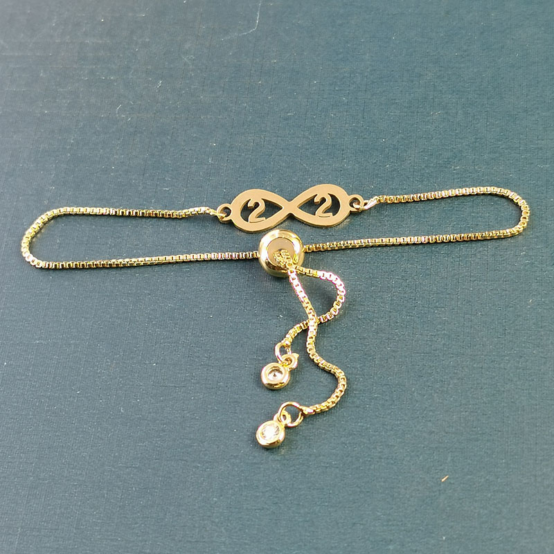 Mirror-polished stainless steel double pendant 2 Infinite symbol bracelet pendant 8-shaped double hole connection INFINITE detail image 5