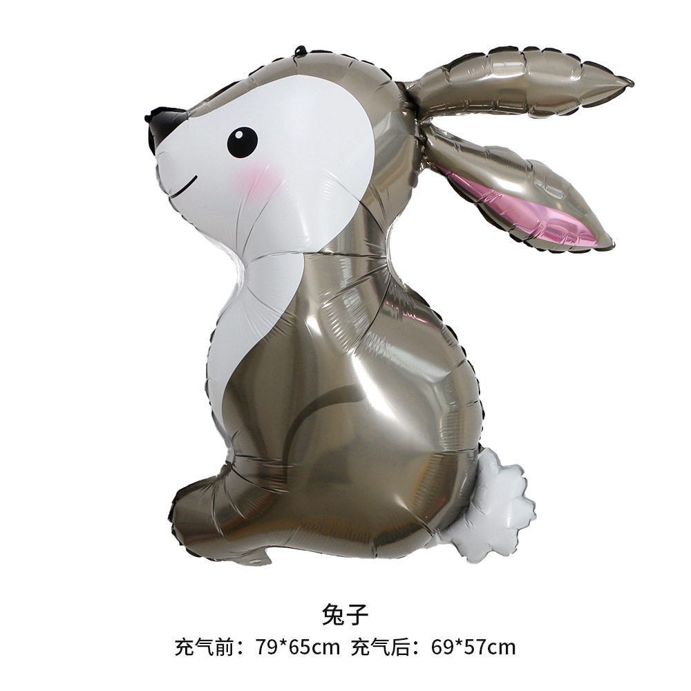 Cross-border new Easter party decoration Easter egg rabbit-shaped aluminum film balloons Specification image