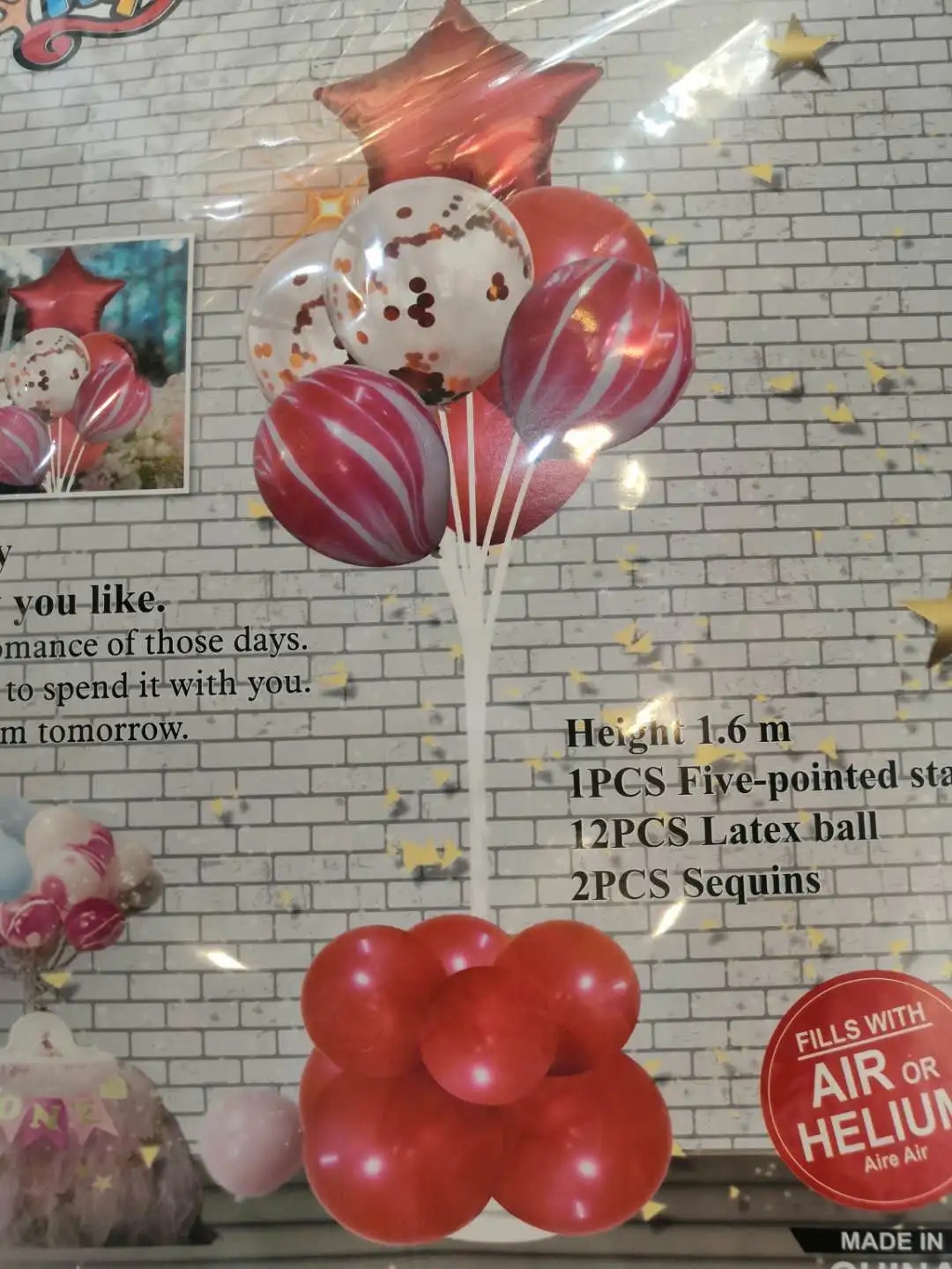 Wholesale of 12-inch sequined balloons, latex balloons, aluminum film balls and decorative balloons in the ground float set Item Picture
