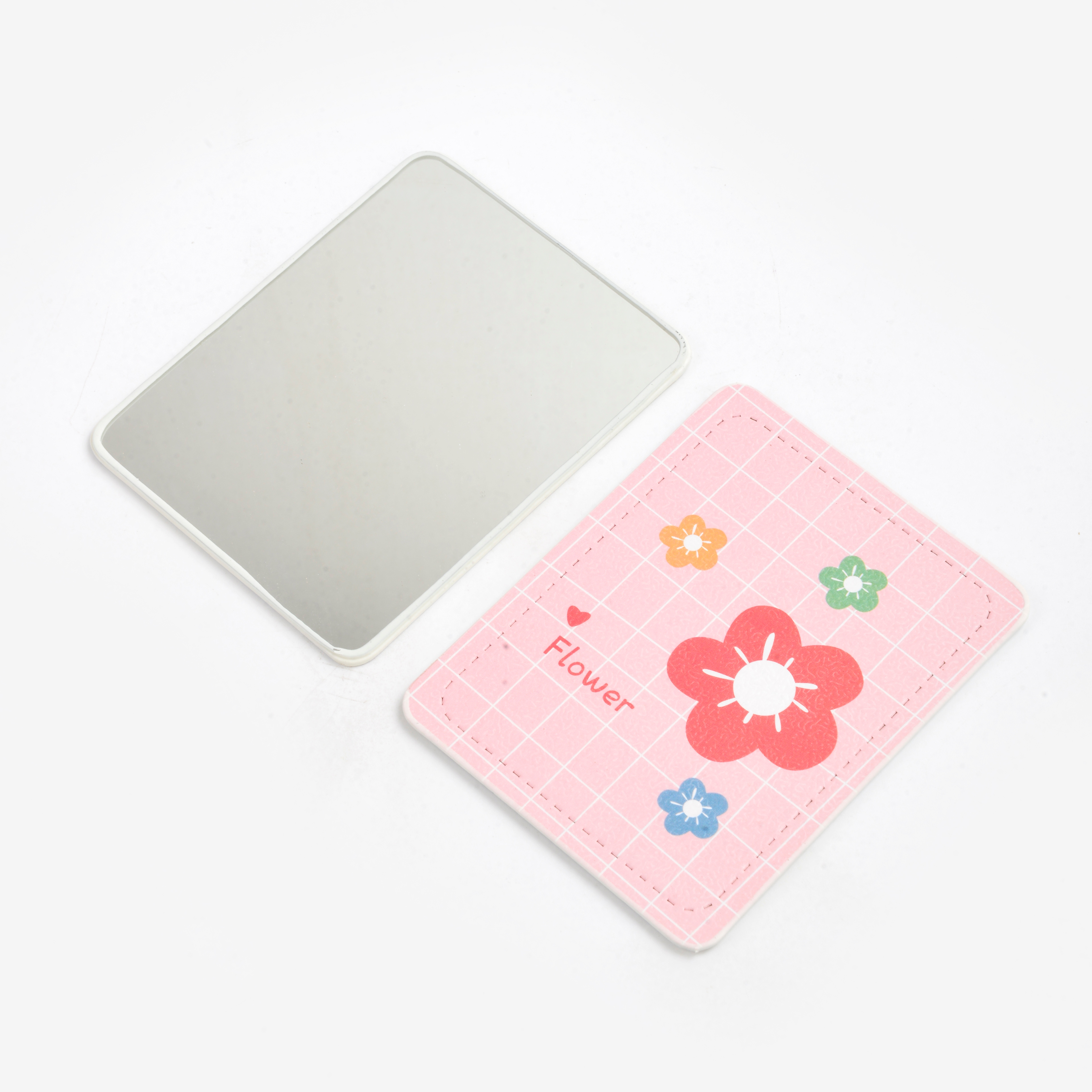 Simple and thickened folding flip cover cartoon dressing mirror, portable makeup mirror for ins student dormitories Item Picture