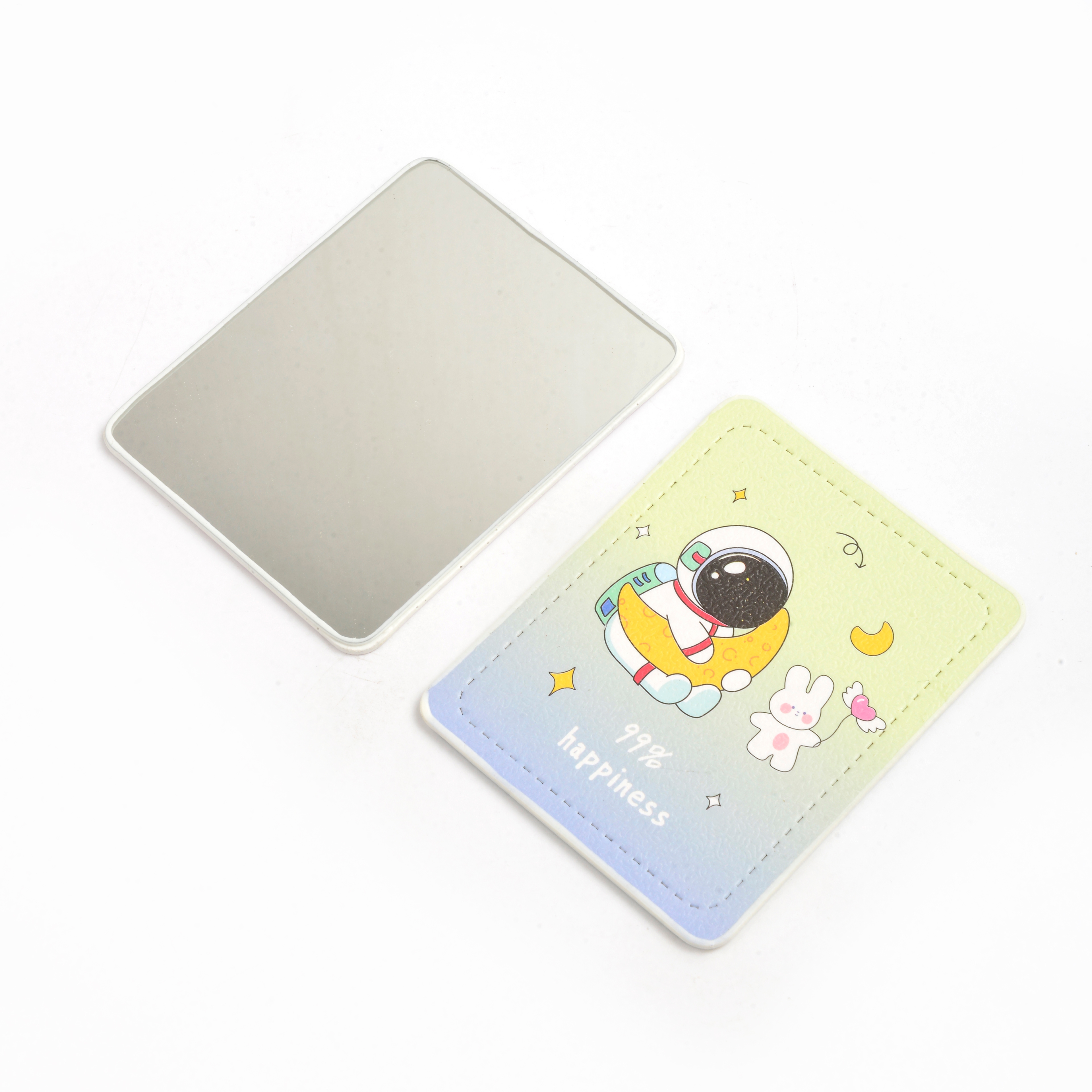 Simple and thickened folding flip cover cartoon dressing mirror, portable makeup mirror for ins student dormitories details Picture