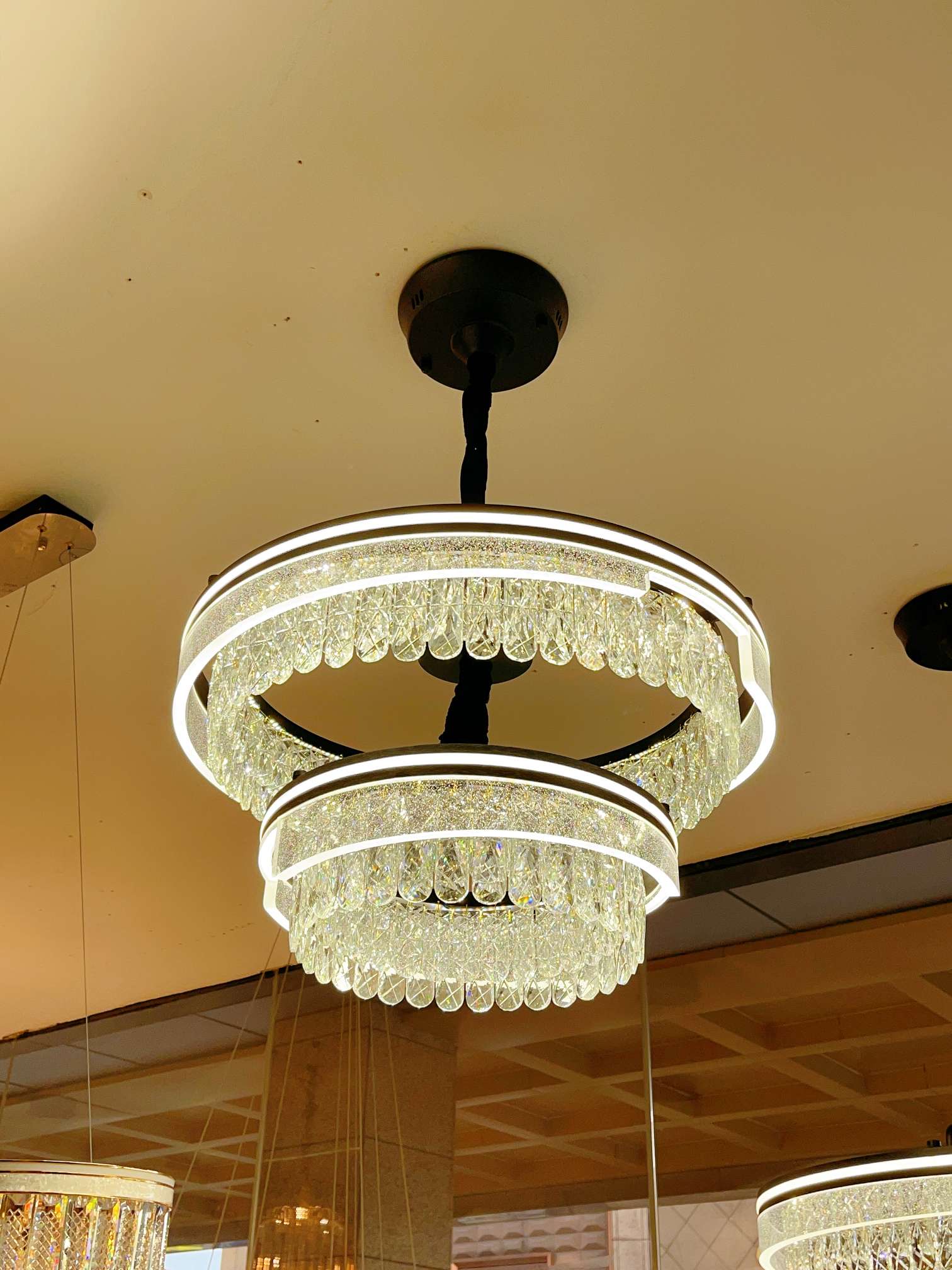 清爽简约，亮度一级好！[色]品牌红旺吉！侧发光+内外双层水晶！/800*500圆支持天猫精灵，无极调光详情图4