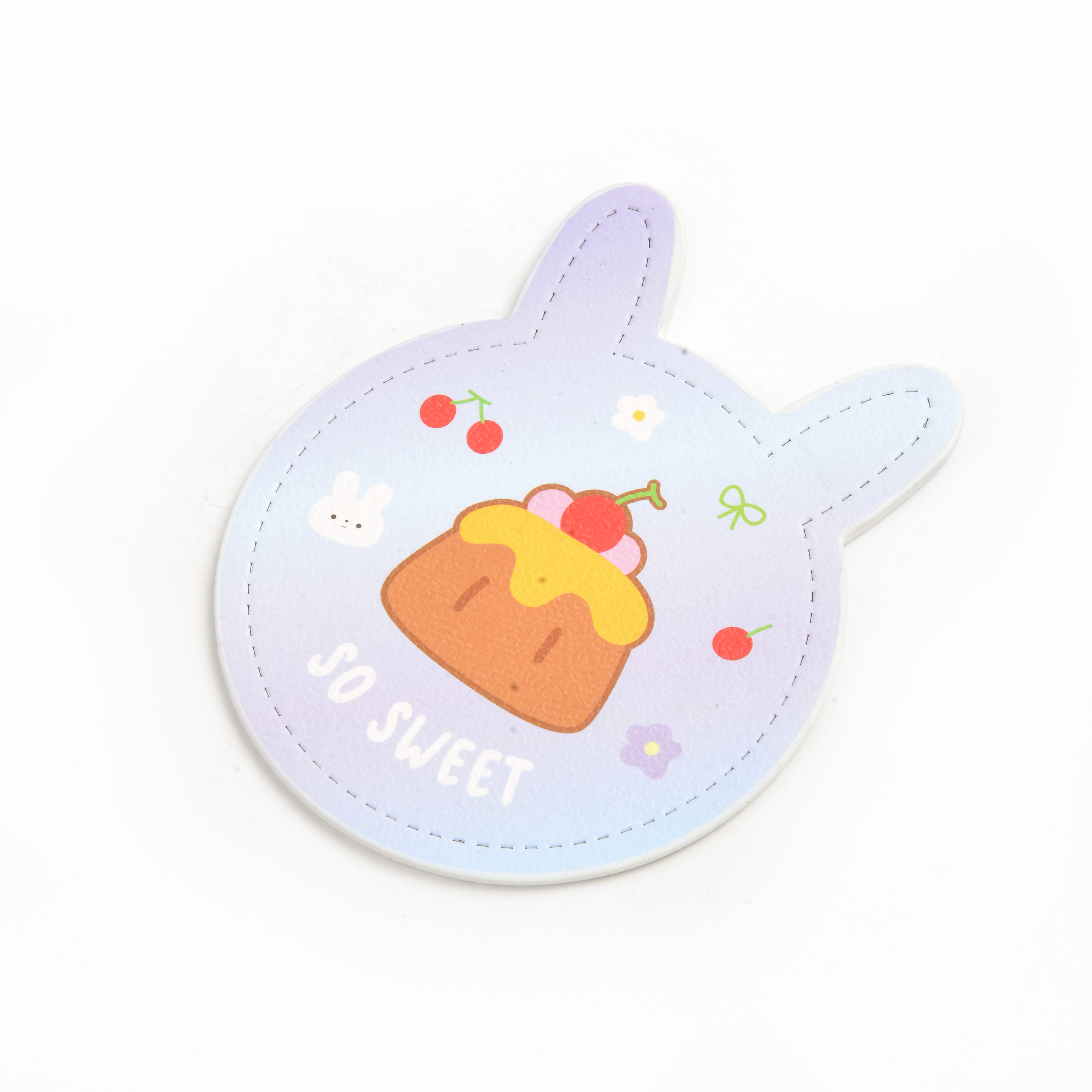 Cartoon small round mirror, portable round mini makeup mirror, portable folding square small mirror for student girls Item Picture