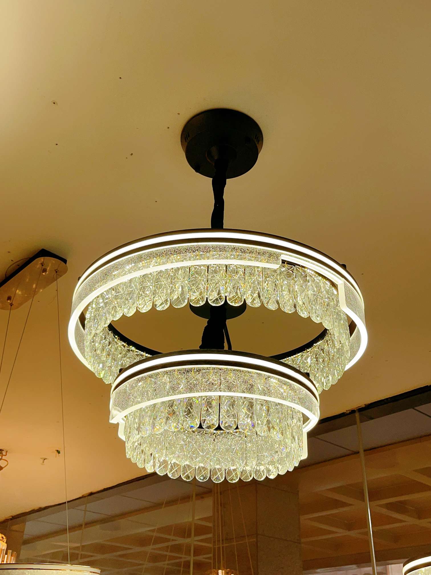 清爽简约，亮度一级好！[色]品牌红旺吉！侧发光+内外双层水晶！/800*500圆支持天猫精灵，无极调光详情图3