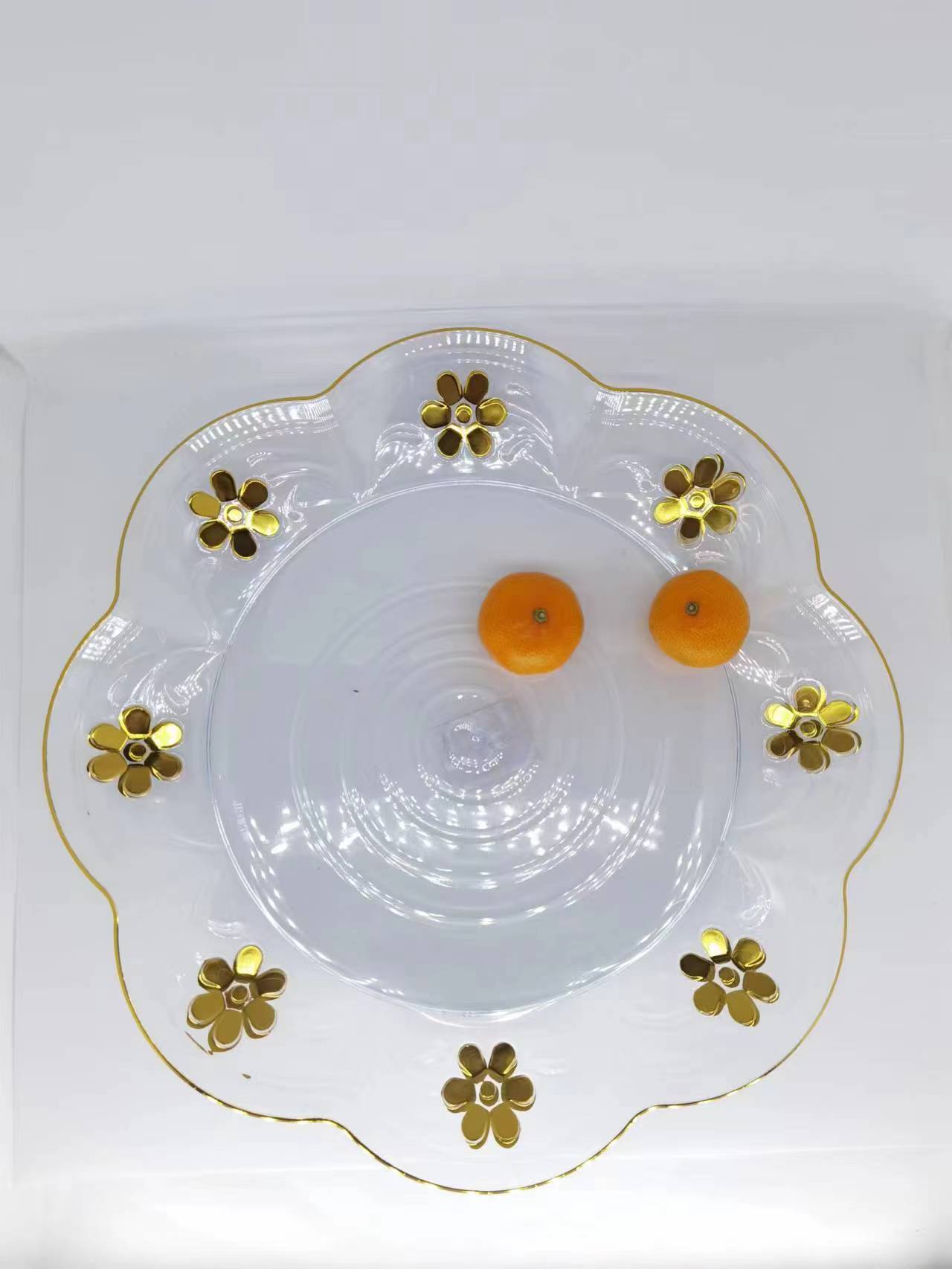 透明喷金系列花盘子    放茶具客厅水果托盘详情图4