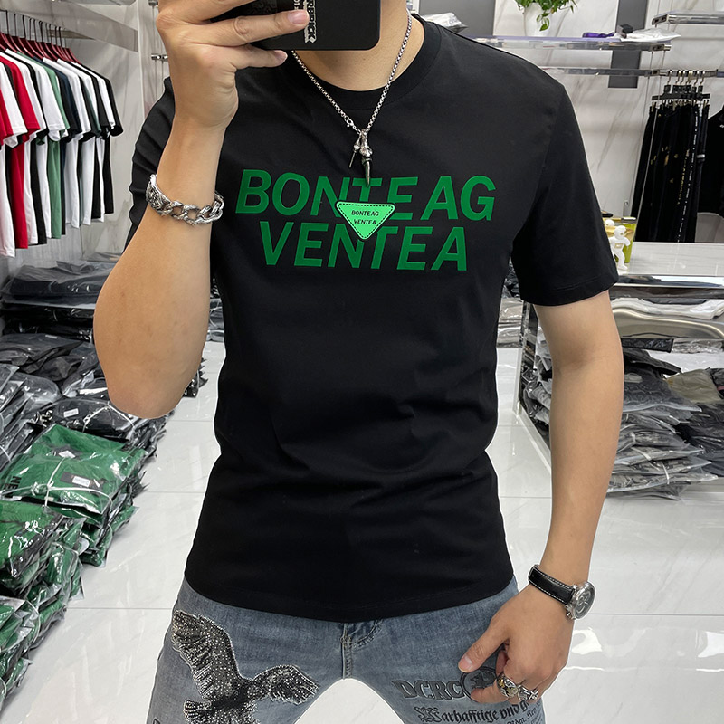 Summer men's fashion short-sleeved T-shirt, European station trendy half-sleeved top, European brand trendy men's clothing letter T-shirt 1 details Picture