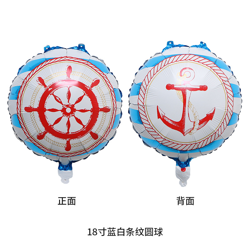 Amazon Pirate Ship Shark aluminum film balloons Pirate Birthday Party decoration and arrangement aluminum foil balloons wholesale Specification image