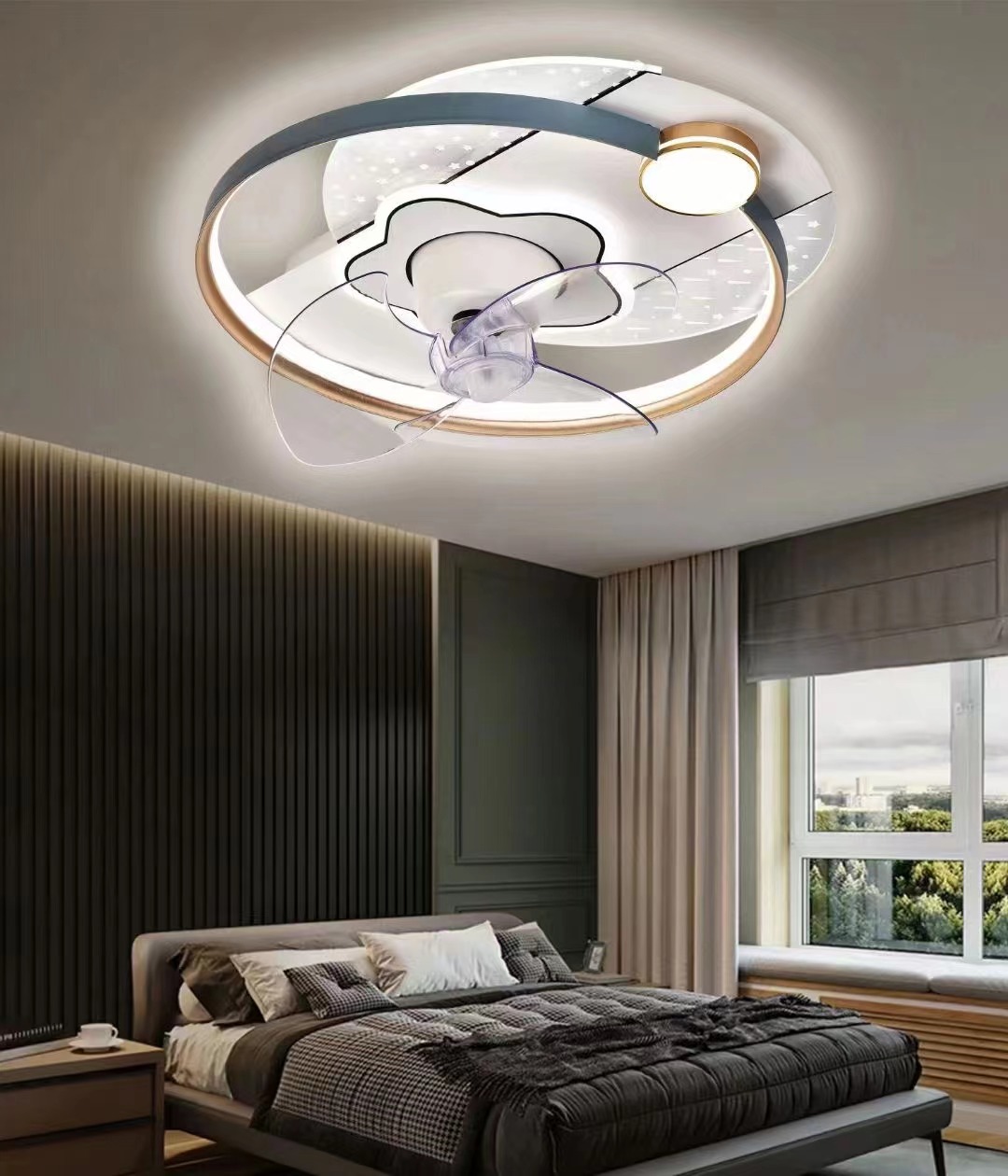 2022年新款现代简约卧室360度自然风 LED吸顶灯