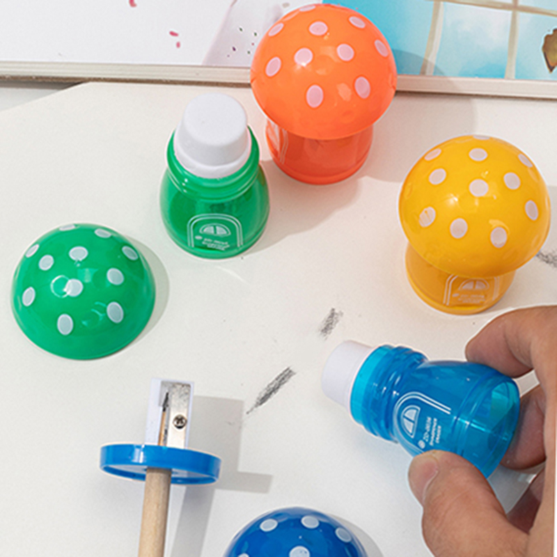 二合一削铅笔器糖果色小学幼儿手动橡皮削笔器宝宝蘑菇多彩卷笔刀详情图3