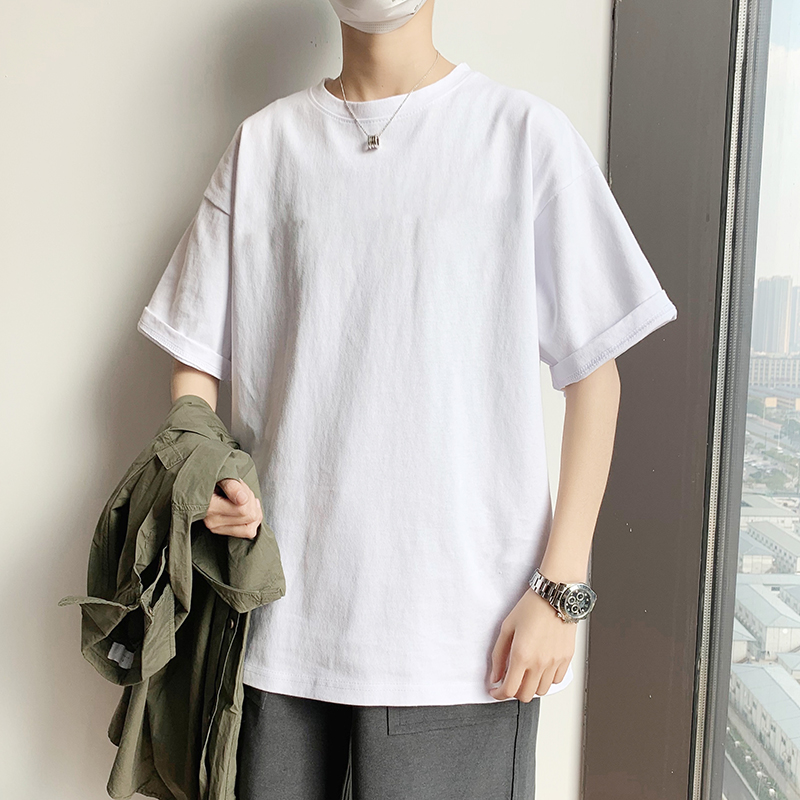 2022 Autumn and winter fashion trends: diamone-encrusted half-sleeved T-shirts, short-sleeved round-neck T-shirts, long-sleeved base T-shirts, men's long-sleeved neutral small-sized men's wear, short stature XS size S size LES cool T-shirt, trendy young men, Hong Kong style loose Specification image