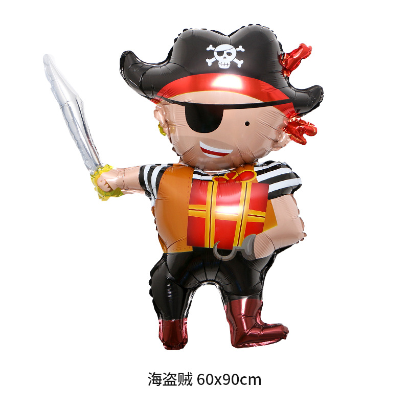 Amazon Pirate Ship Shark aluminum film balloons Pirate Birthday Party decoration and arrangement aluminum foil balloons wholesale Item Picture