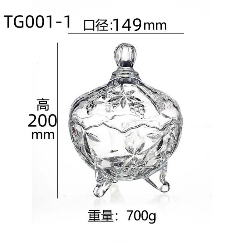 Factory direct sales of large European-style glass candy cups, candy jars and vats wholesale