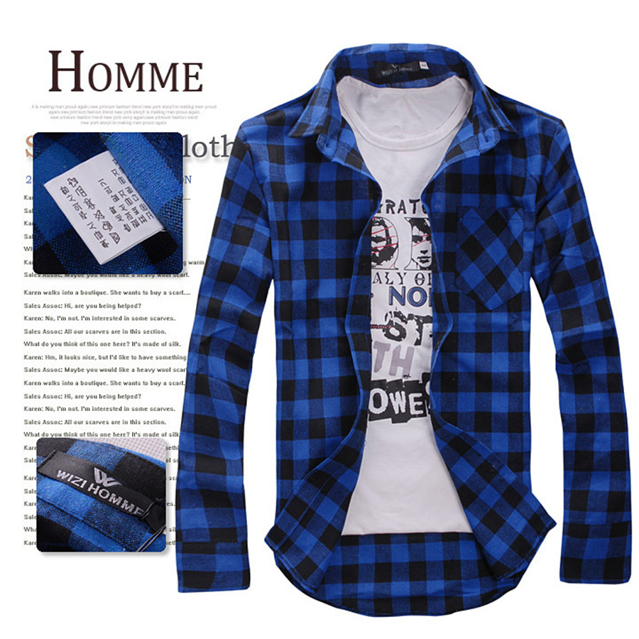 春夏男士长袖格子衬衫红黑花格衬衫男韩版薄款防晒衣帅气外套衬衣4