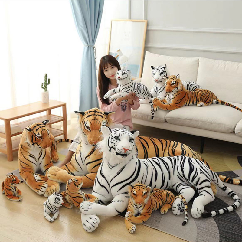 Plush animal, large tiger in a realistic lying position, Children's Day toy gift, quality guaranteed, wholesale in stock
