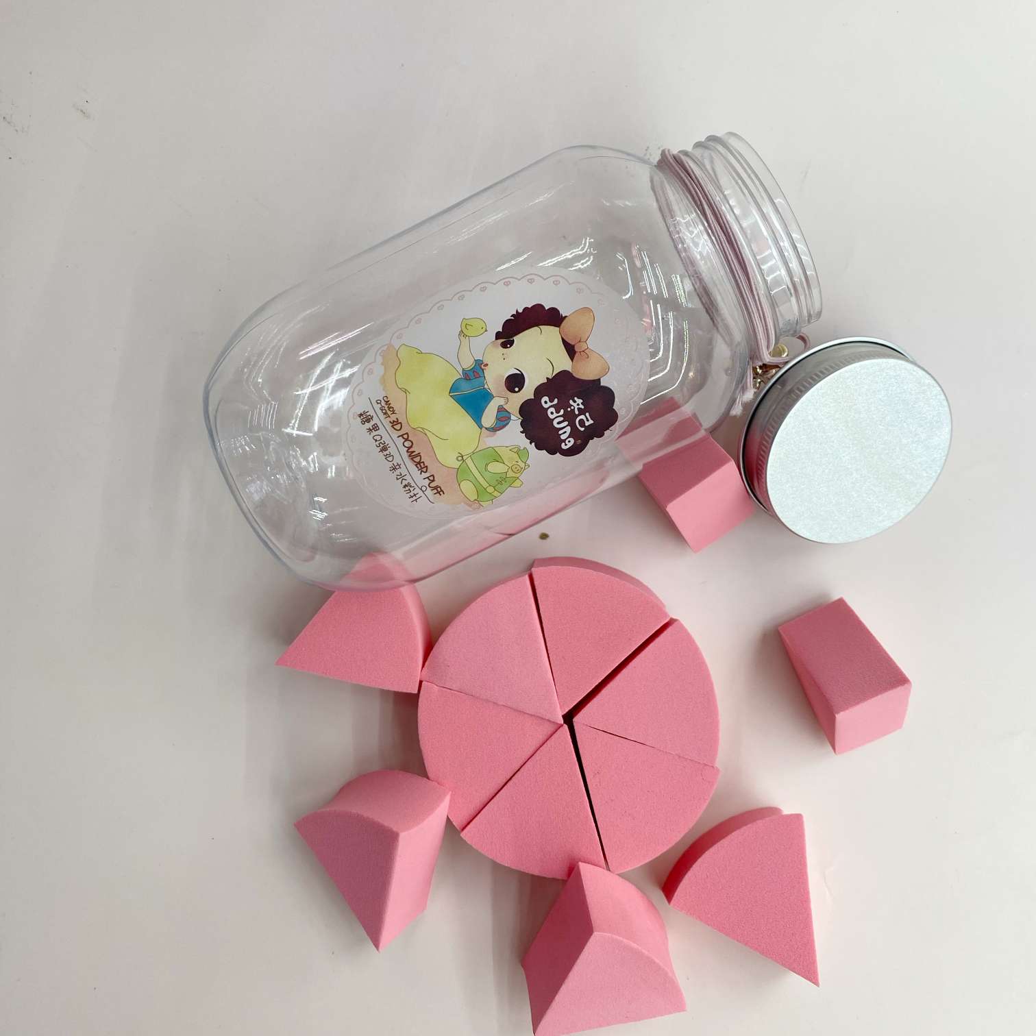 Portable fan-shaped beauty egg powder puff for makeup detail image 7