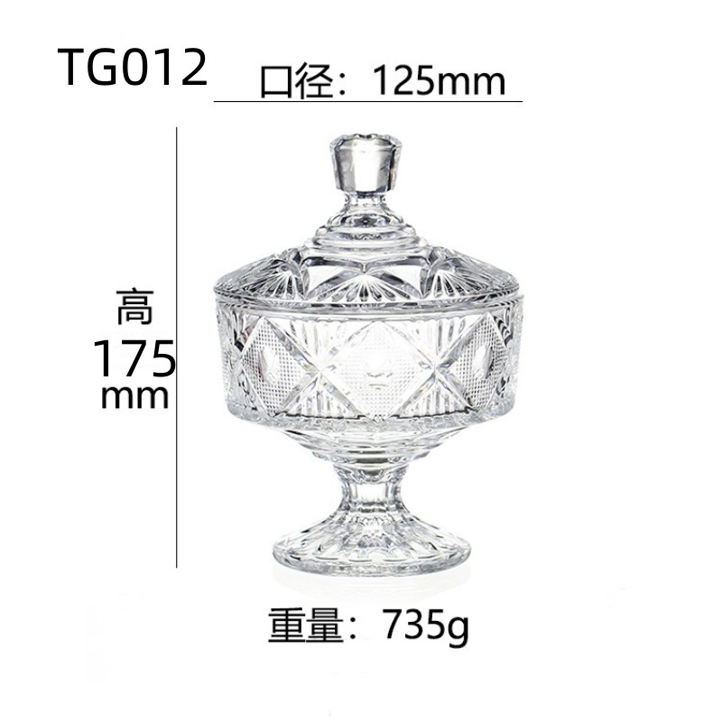 Factory direct sales of large European-style glass candy cups, candy jars and vats wholesale