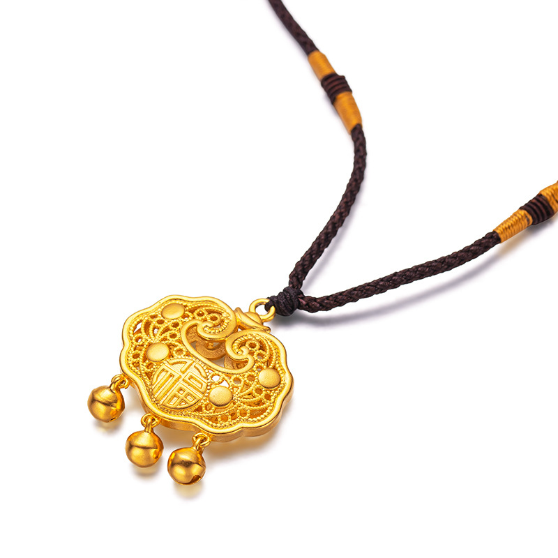 Baby lock pendant, good fortune and happiness, various sizes of longevity lock jewelry, women's gold ingot lock pendant, novel accessories, Vietnamese sand gold Zhou family Item Picture