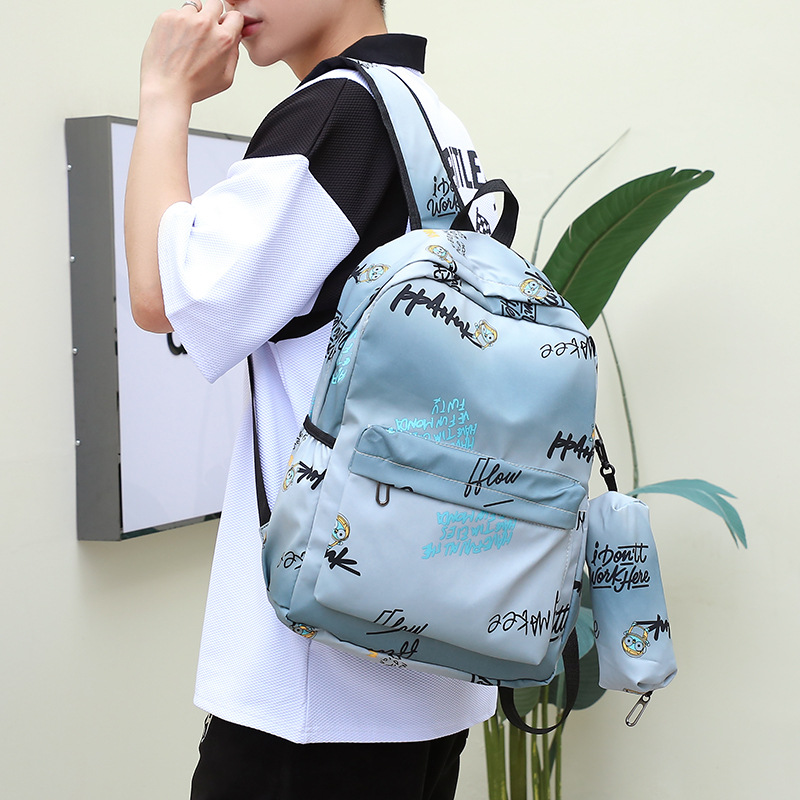 Trendy waterproof, exquisite and fashionable schoolbag for junior and senior high school students, gradient color boys' backpack, nylon bag, casual backpack, versatile Oxford fabric, large-capacity multi-purpose backpack Specification image