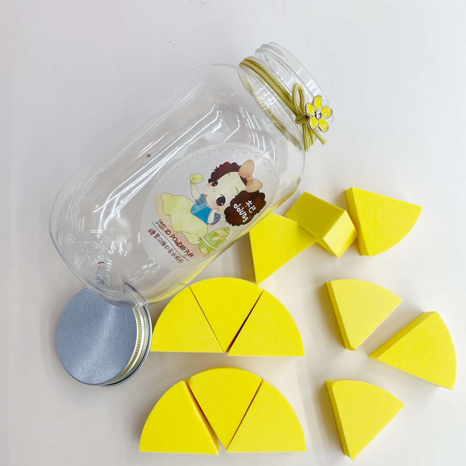 Portable fan-shaped beauty egg powder puff for makeup detail image 6